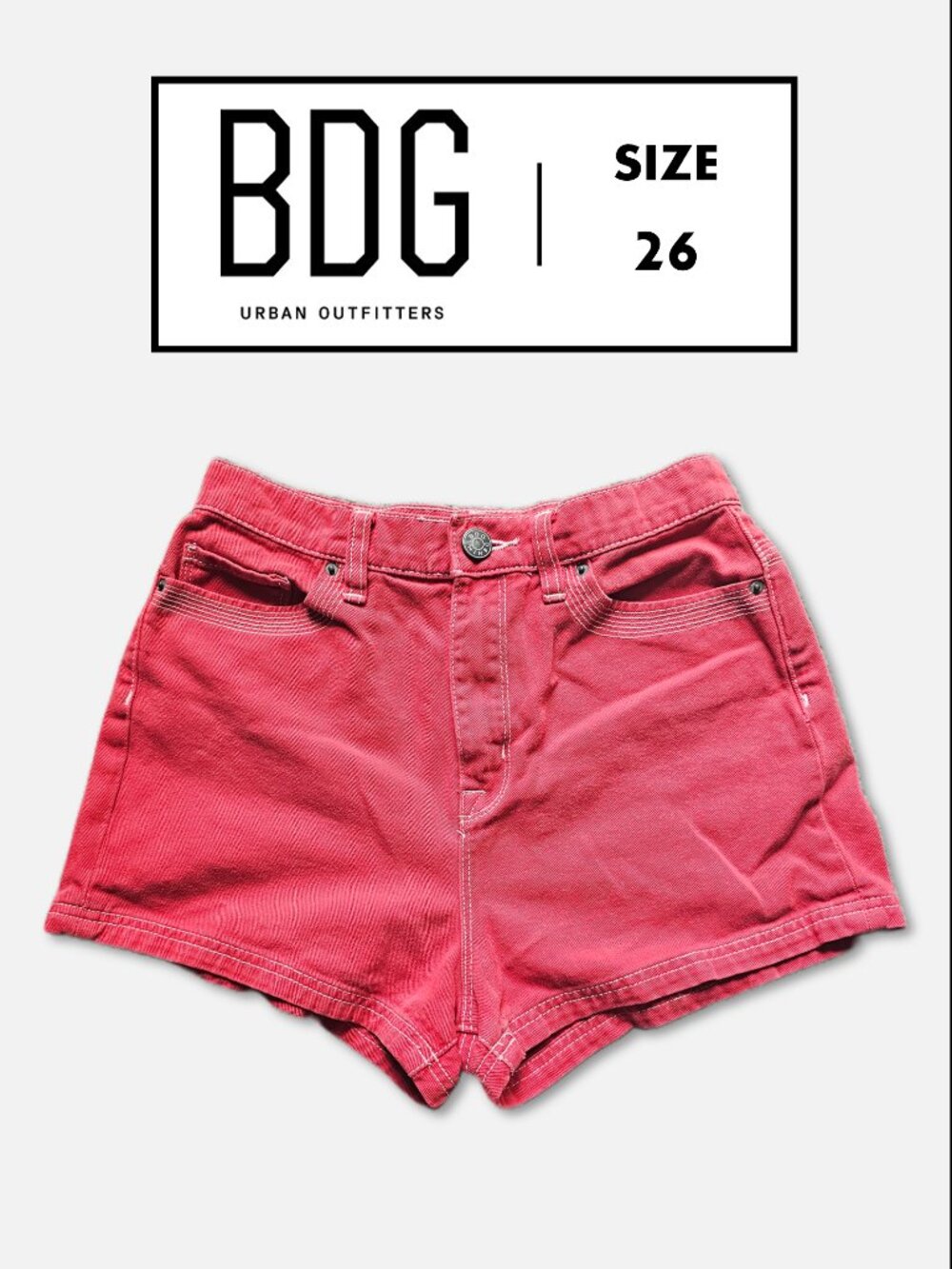 BDG Red Cotton Denim Shorts 26